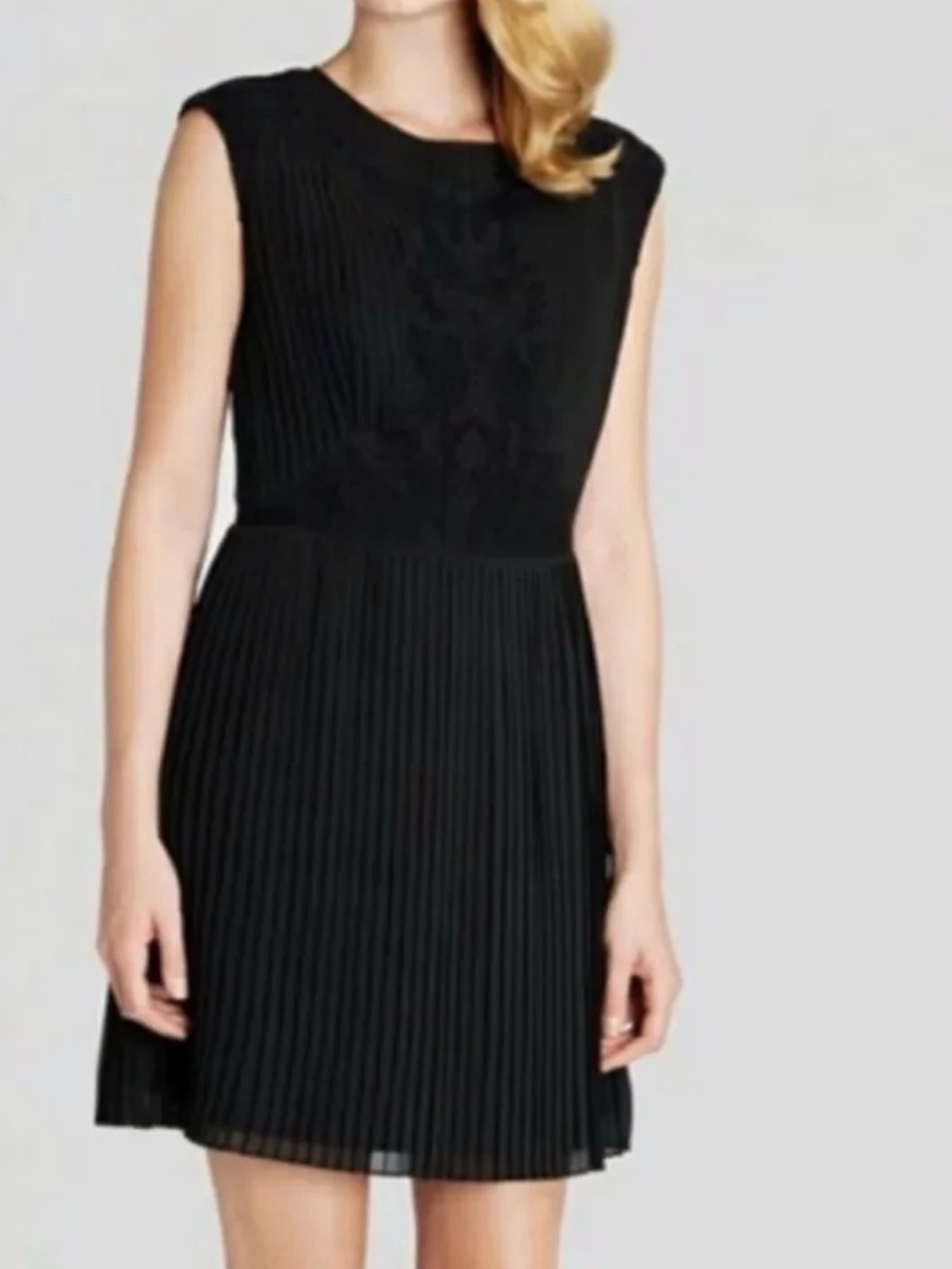 Ted Baker London ‘Saskiah’ black pleated dress